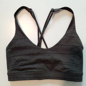 prAna Everyday Bra in Charcoal Stripe Size S